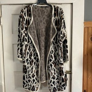 Doe & Rae Leopard Print Cardigan